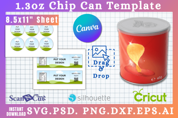 1.3oz Chip Can Label SVG Graphics for Canva