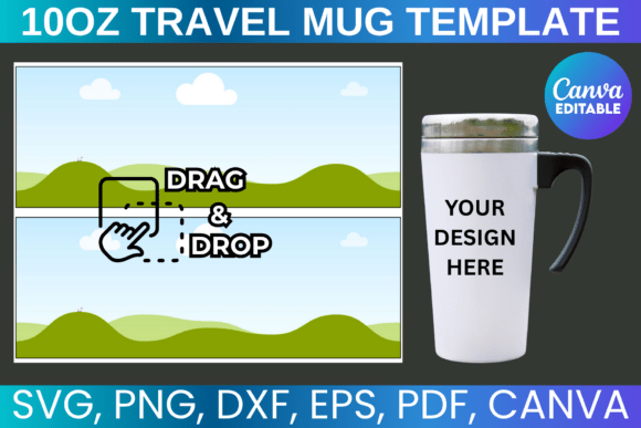 10oz Travel Mug Template: Graphics for Canva
