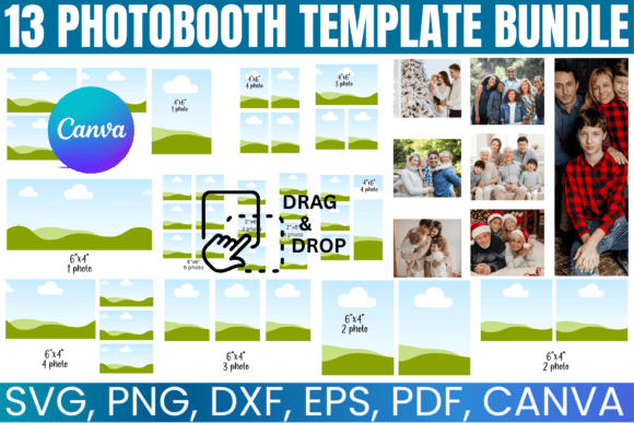 13 Photobooth Template Bundle: Canva Graphics for Real Client Projects