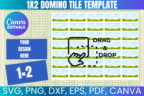 1x2 Domino Tile Template Graphics for Canva
