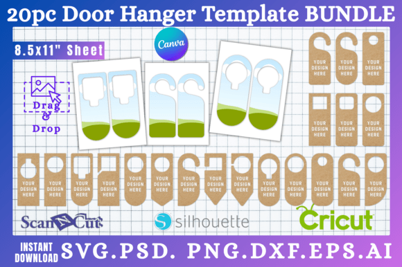 20pc Door Hook Hanger Templates BUNDLE