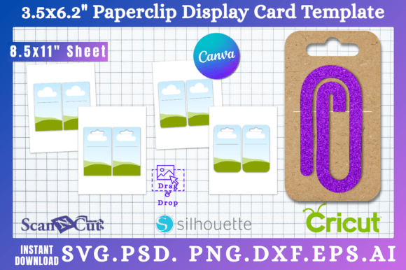 3.5x6.2 Paper Clip Display Card SVG: Graphics for Canva