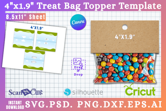 4x1.9 Treat Bag Topper SVG Template
