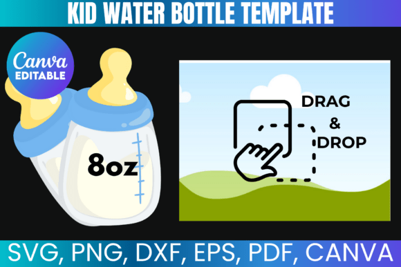 Baby Bottle Template, Tumbler Wrap: Canva Graphics for Playful Branding
