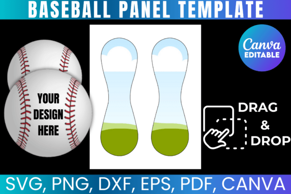 Baseball Panel Template SVG: Canva Graphics for Crafters