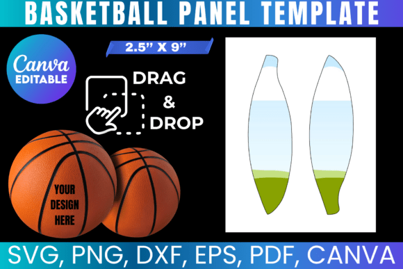 Basketball Panel Template SVG: Canva Graphics for Local Brands