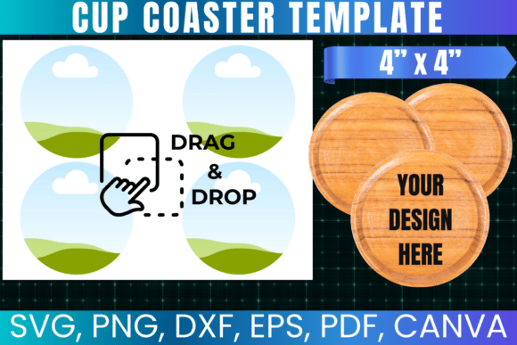 Cup Coaster Template Graphics for Canva