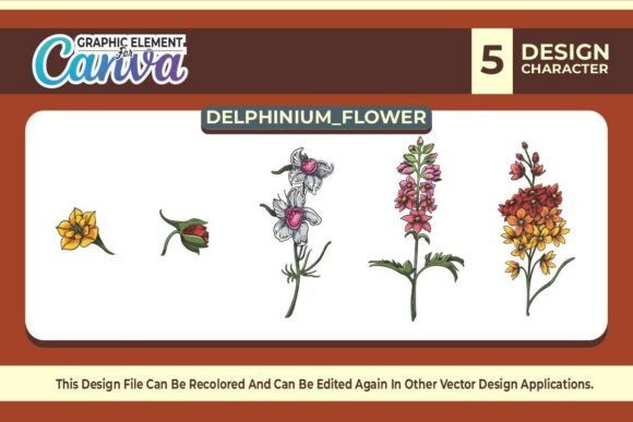 Delphinium Flowers Graphic Element