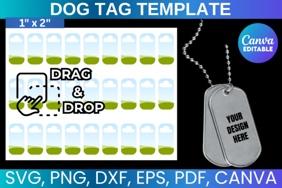 Dog Tag Template SVG, Bone Tag Template