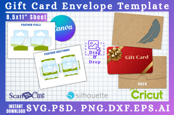 Feather Gift Card Envelope Template