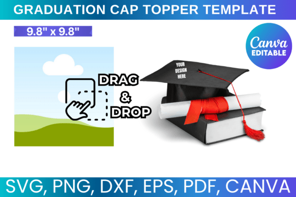 Graduation Cap Template SVG: Canva Graphics for Local Branding