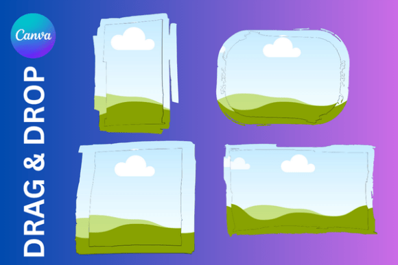 Grunge Brushstroke Shape Custom Frame: Graphics for Canva Branding