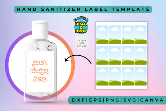 Hand Sanitizer Label Template: Canva Graphics