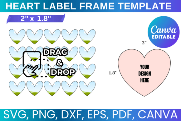 Heart Label Template: Canva Graphics for Crafters