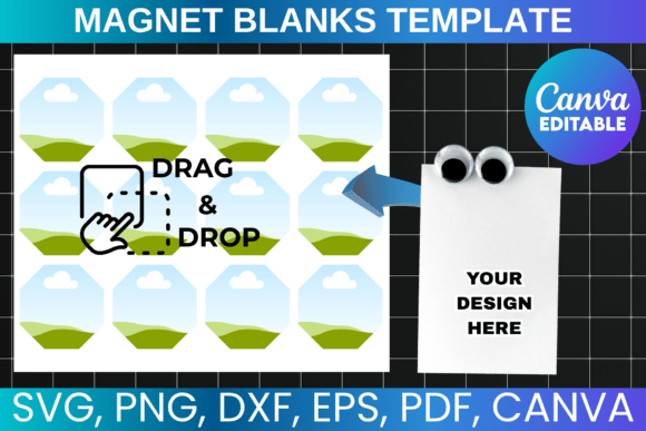 Magnet Template Graphics for Canva Design