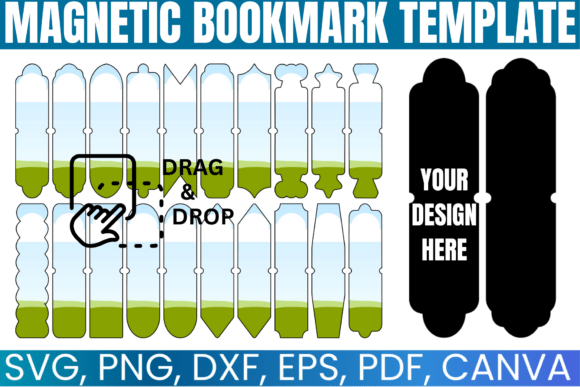 Magnetic Bookmark Template BUNDLE: Canva Graphics for Crafters