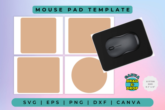 Mouse Pad Template 4 Size: Canva Graphics for Commercial Use