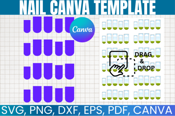 Nail Template Graphics for Canva & Crafting