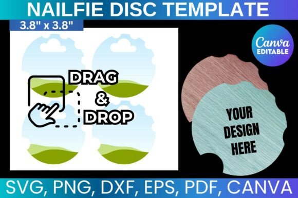 Nailfie Disc Template: Canva Graphics for Nail Tech Brands
