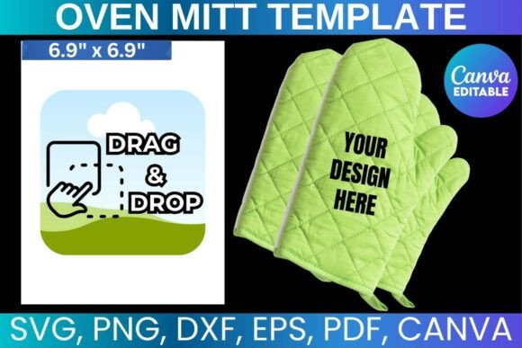 Oven Mitt Template: Canva Graphics for Digital Sellers