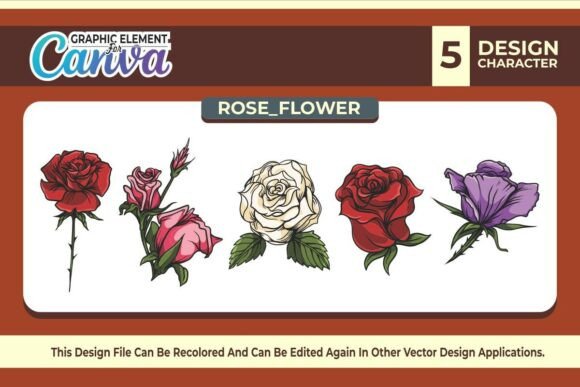 Rose Flowers Graphics for Canva & Creative Projects