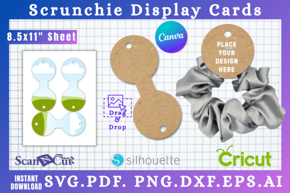 Scrunchie Display Card Template SVG 07 Graphics for Canva