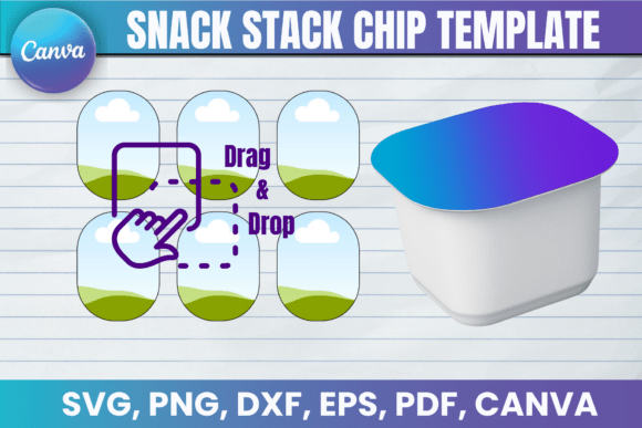 Snack Stack Chip Topper Label Template: Canva Graphics