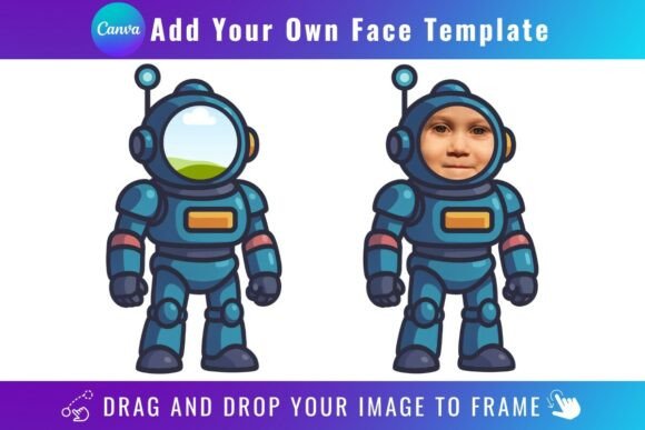 Space Add Your Own Face Template: Canva Graphics