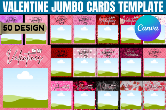 Valentine Jumbo Cards: Canva Graphics for Local Branding