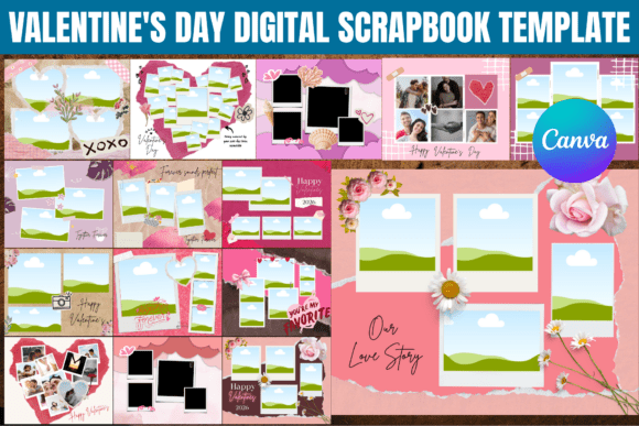Valentine’s Day Digital Scrapbook: Canva Graphics